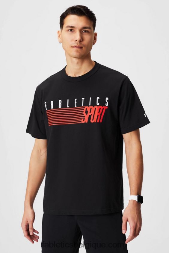 le tee-shirt r&r Hommes Fabletics 404P0T3525 sport rapide noir