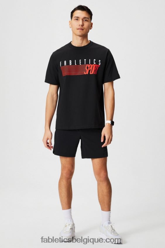 le tee-shirt r&r Hommes Fabletics 404P0T3525 sport rapide noir