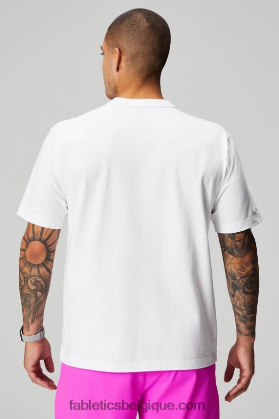 le tee-shirt r&r Hommes Fabletics 404P0T3532 tennis blanc nous ouvert