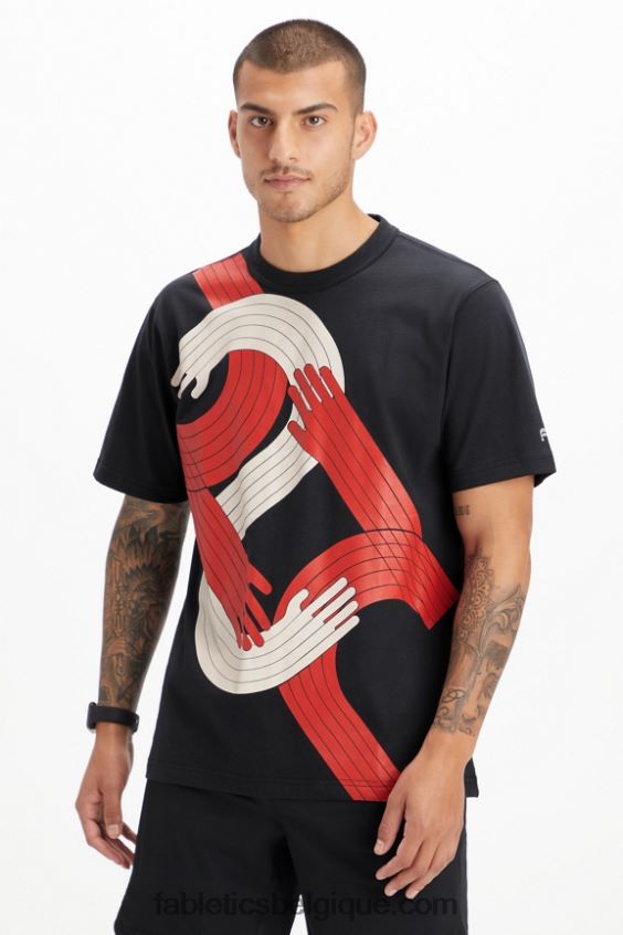 le tee-shirt r&r Hommes Fabletics 404P0T3533 tous ensemble noirs