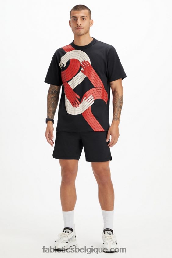 le tee-shirt r&r Hommes Fabletics 404P0T3533 tous ensemble noirs