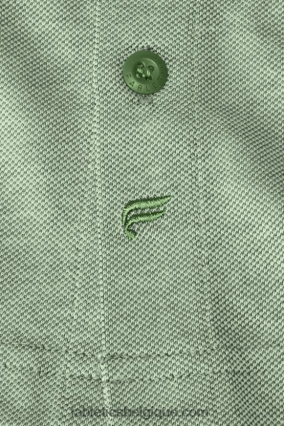 le tiret boutonné à manches courtes vers le haut Hommes Fabletics 404P0T3538 bruyère néo olive