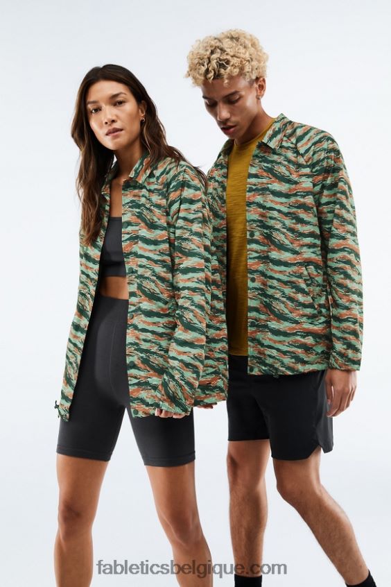 la seule veste d\'entraîneur Hommes Fabletics 404P0T3645 grand camouflage de tigre