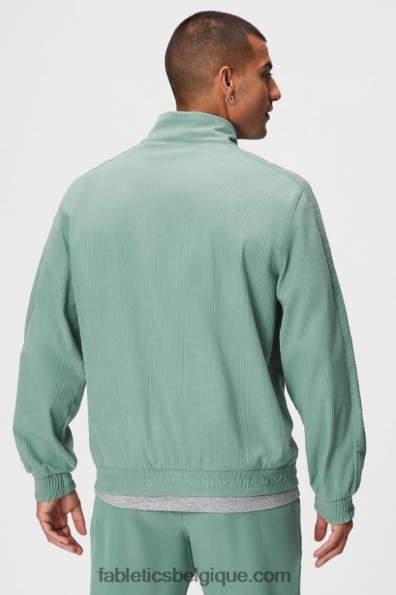 la veste club cord 1/4 zip Hommes Fabletics 404P0T3638 thym gris