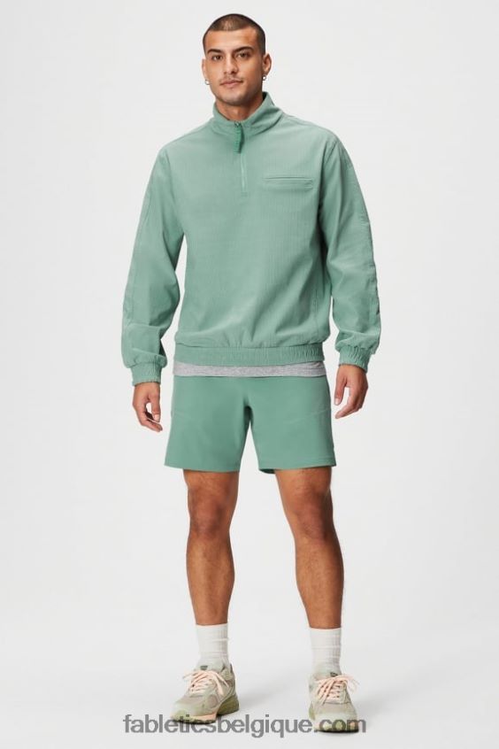 la veste club cord 1/4 zip Hommes Fabletics 404P0T3638 thym gris
