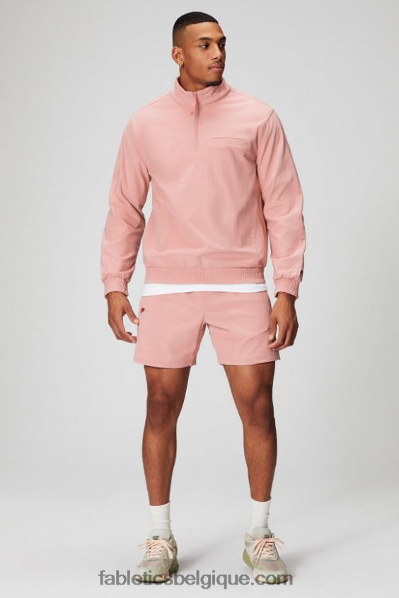 la veste club cord 1/4 zip Hommes Fabletics 404P0T3639 ardoise rose