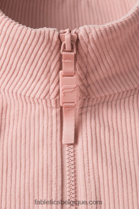 la veste club cord 1/4 zip Hommes Fabletics 404P0T3639 ardoise rose